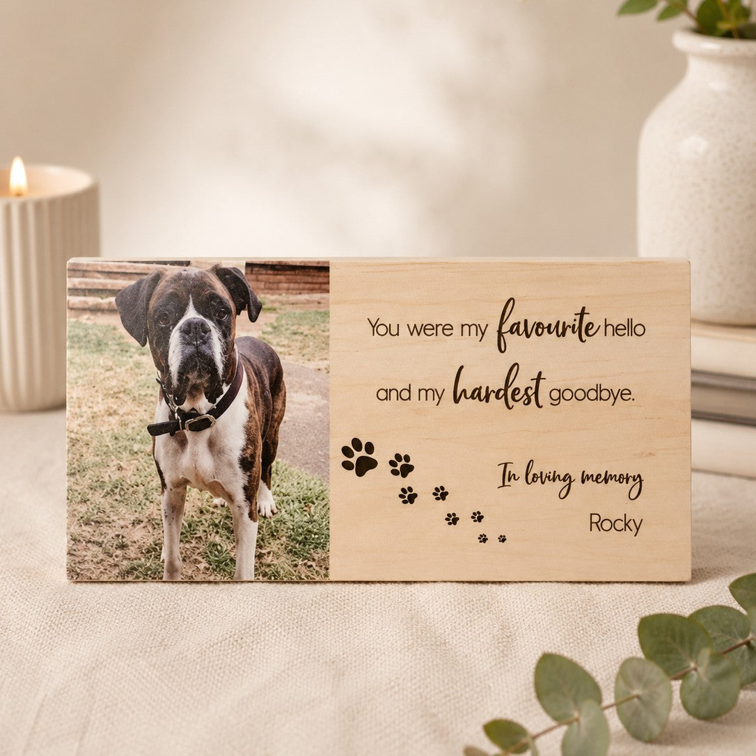 favourite hello pet memorial keepsake