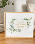 Green Floral Frame - Personalised Wooden Box