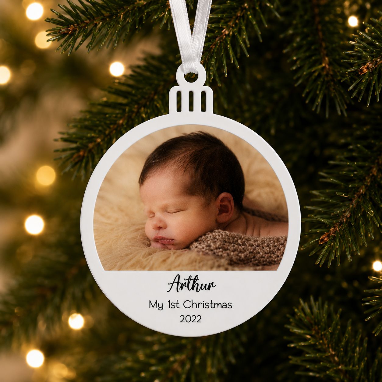 first christmas white ornament