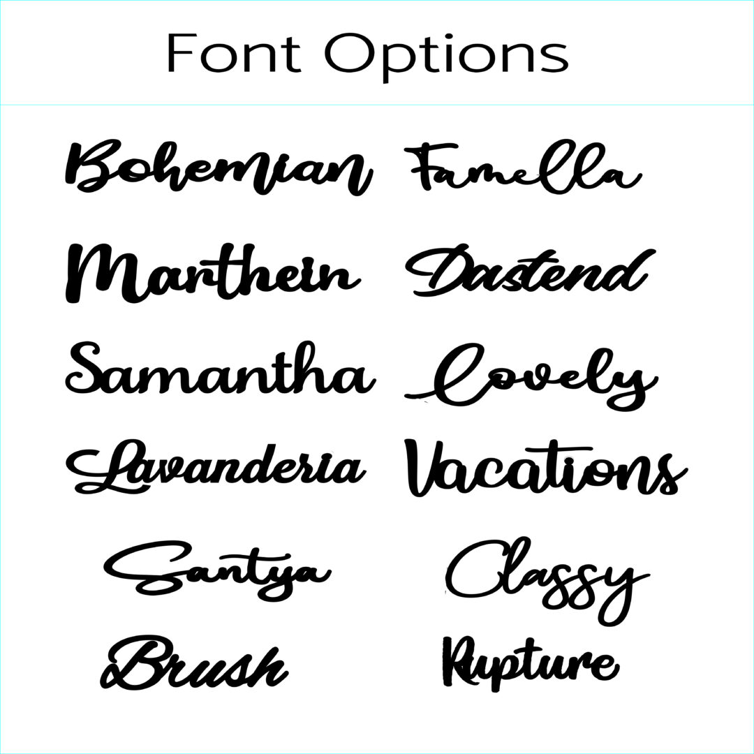 font options list