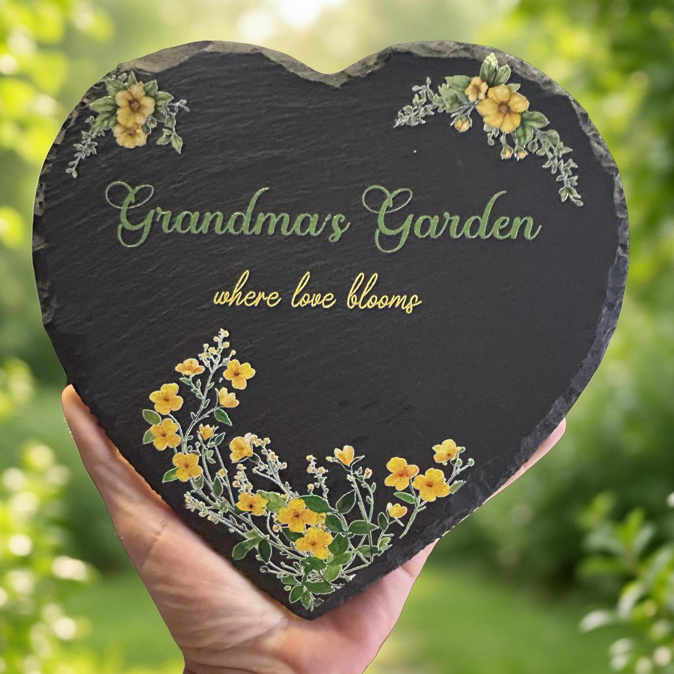 Floral slate heart plaque Mother’s Day gift