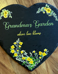 Outdoor personalised slate heart garden sign