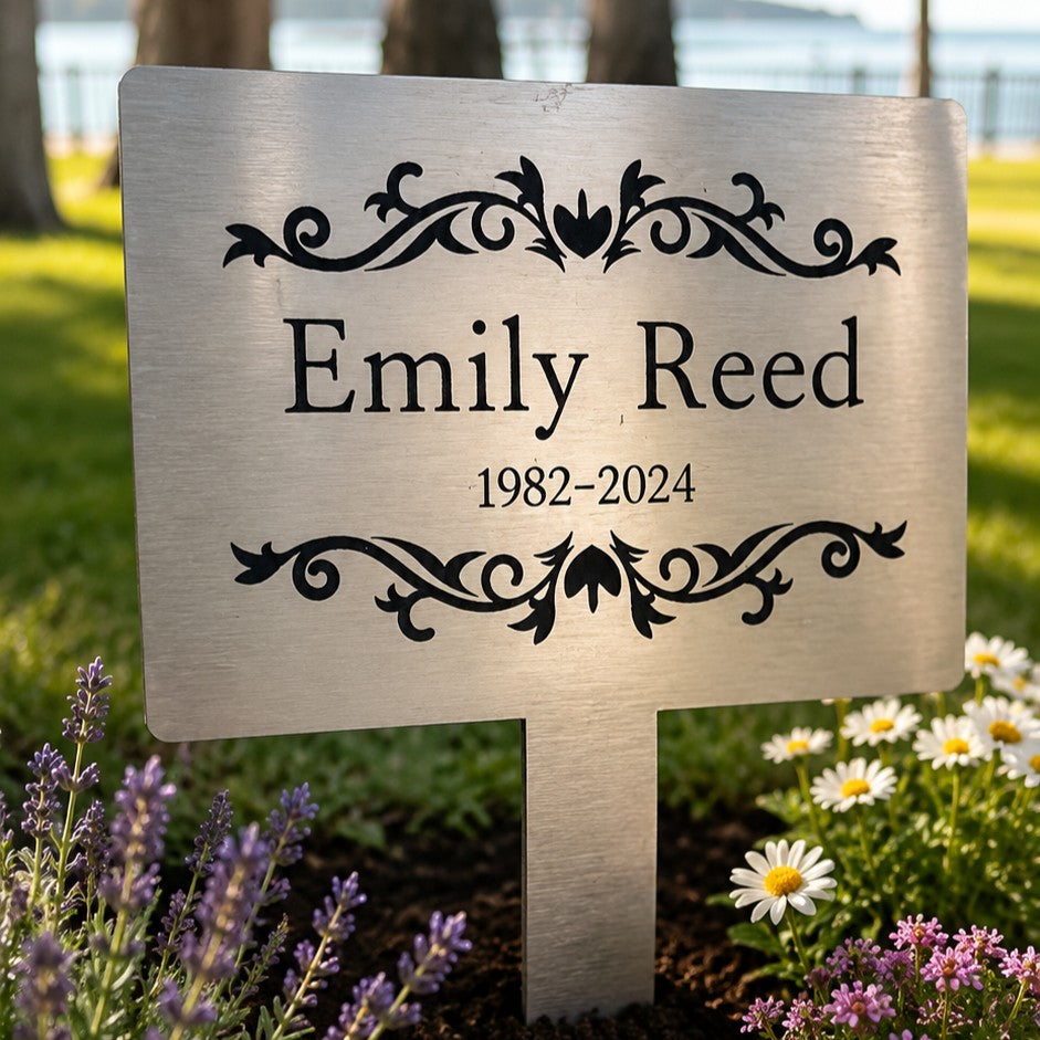 decorative engraved garden plaque