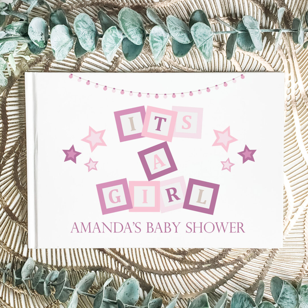 baby shower guest book, personalised guest book