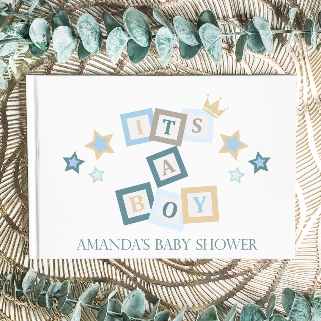 baby shower guest book, its a boy guest book