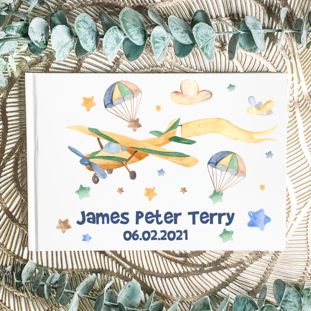 christening guest book, personalised aby book