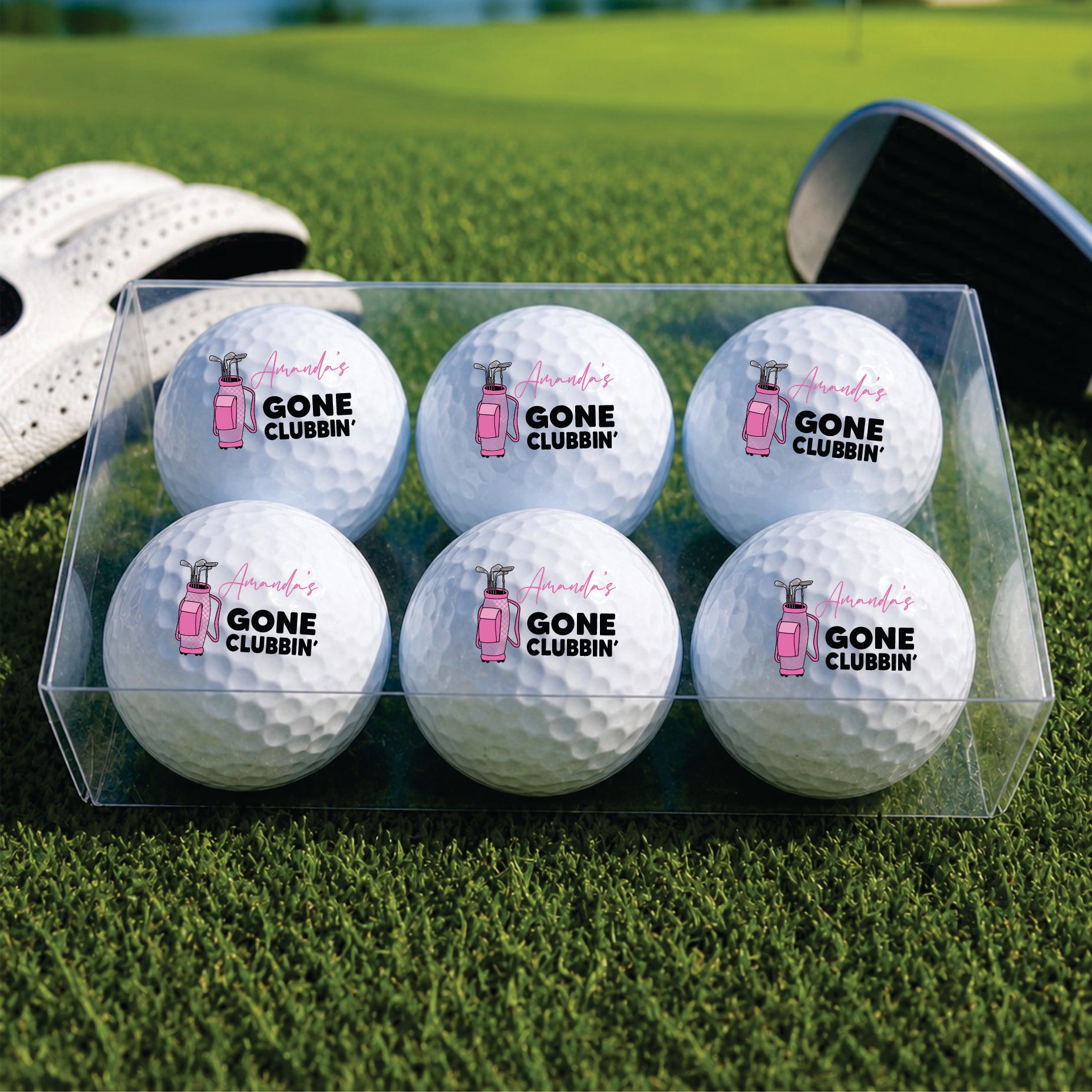 personalised wording clubbing golf balls