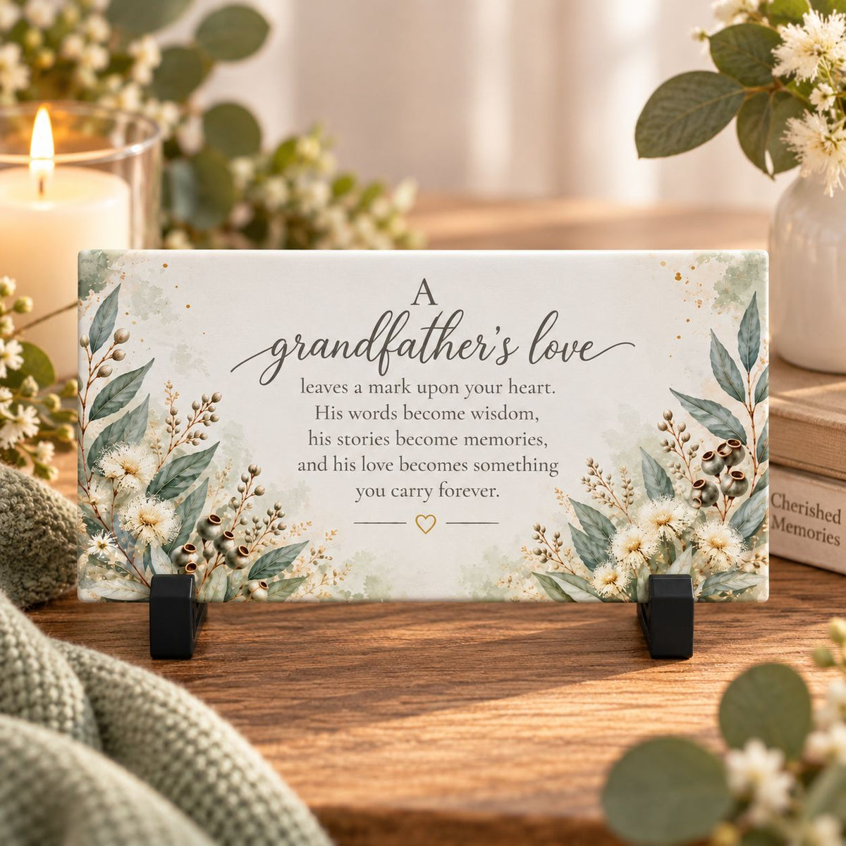 Always Remembered Memorial Tile – Choice of Loved One.