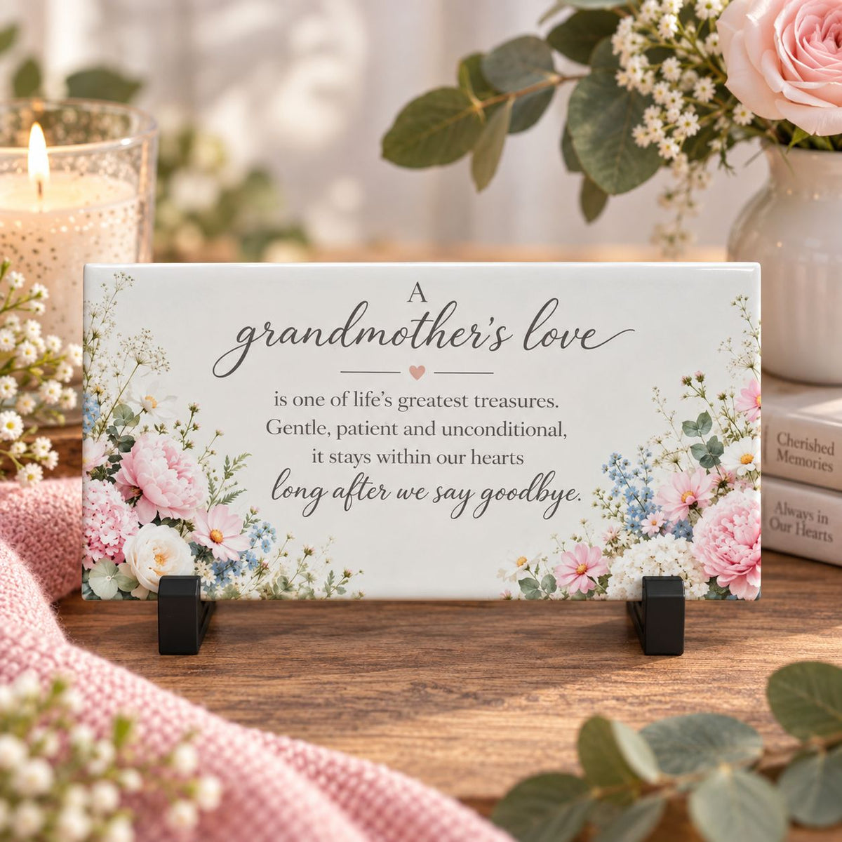 Always Remembered Memorial Tile – Choice of Loved One.