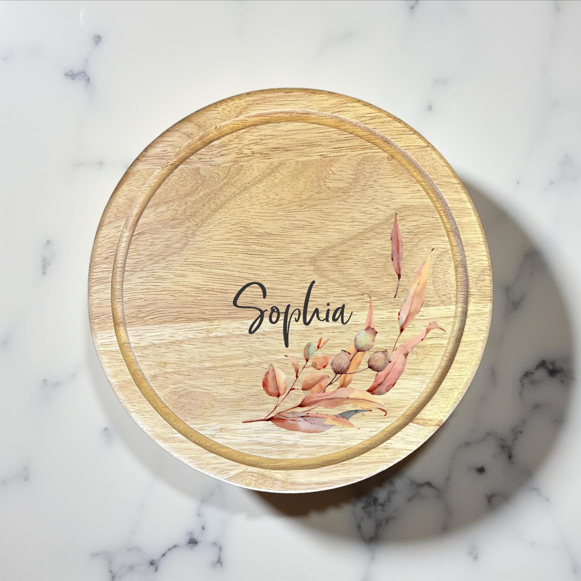 Personalised wooden cheese board set