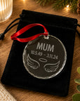 halo and wings memorial ornament