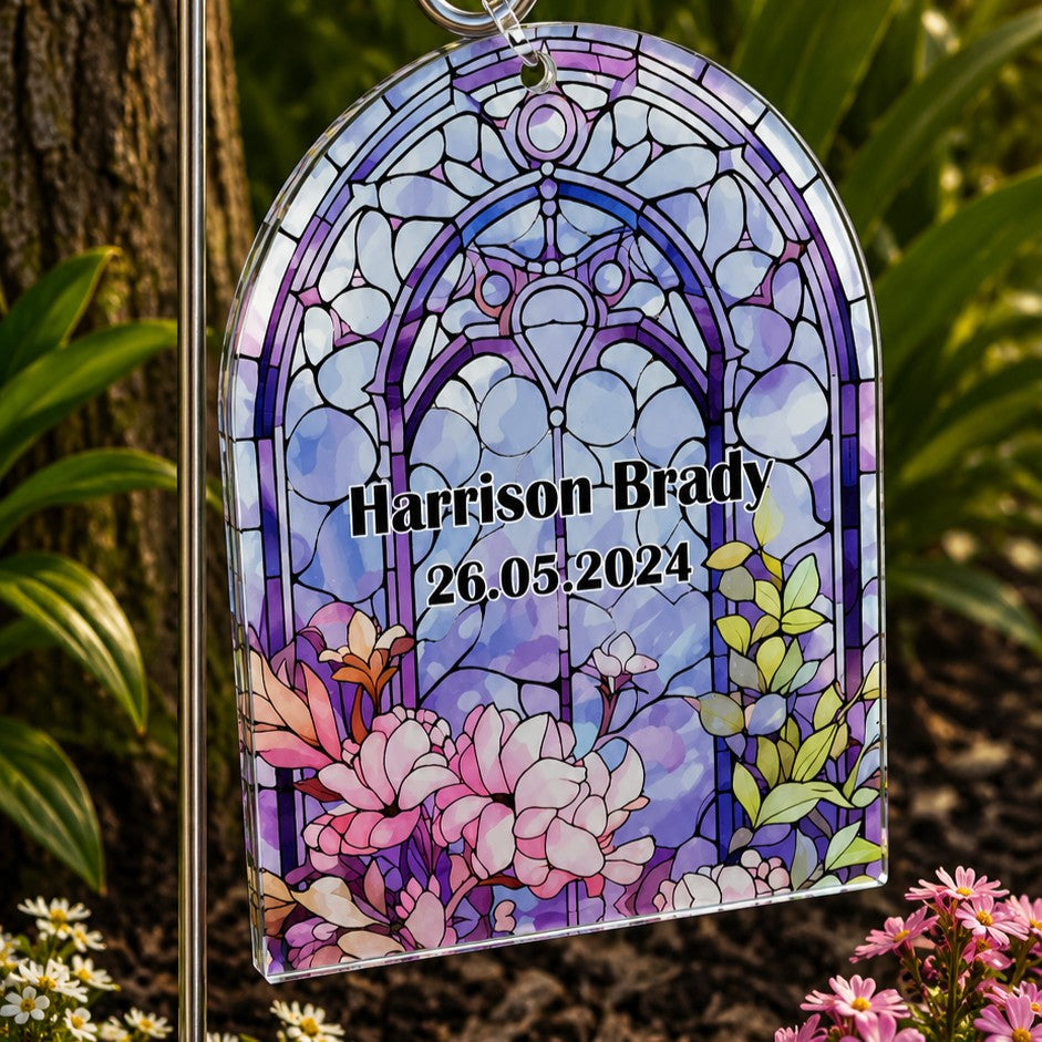 stained glass effect memorial sign