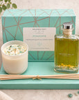 healing crystal candle and diffuser gift set