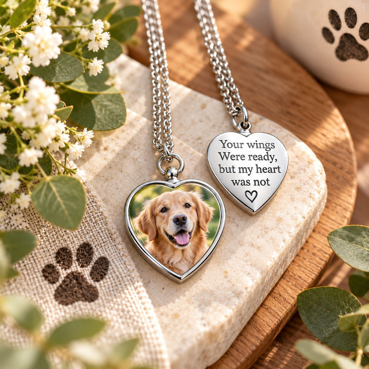 Personalised dog or cat ashes necklace