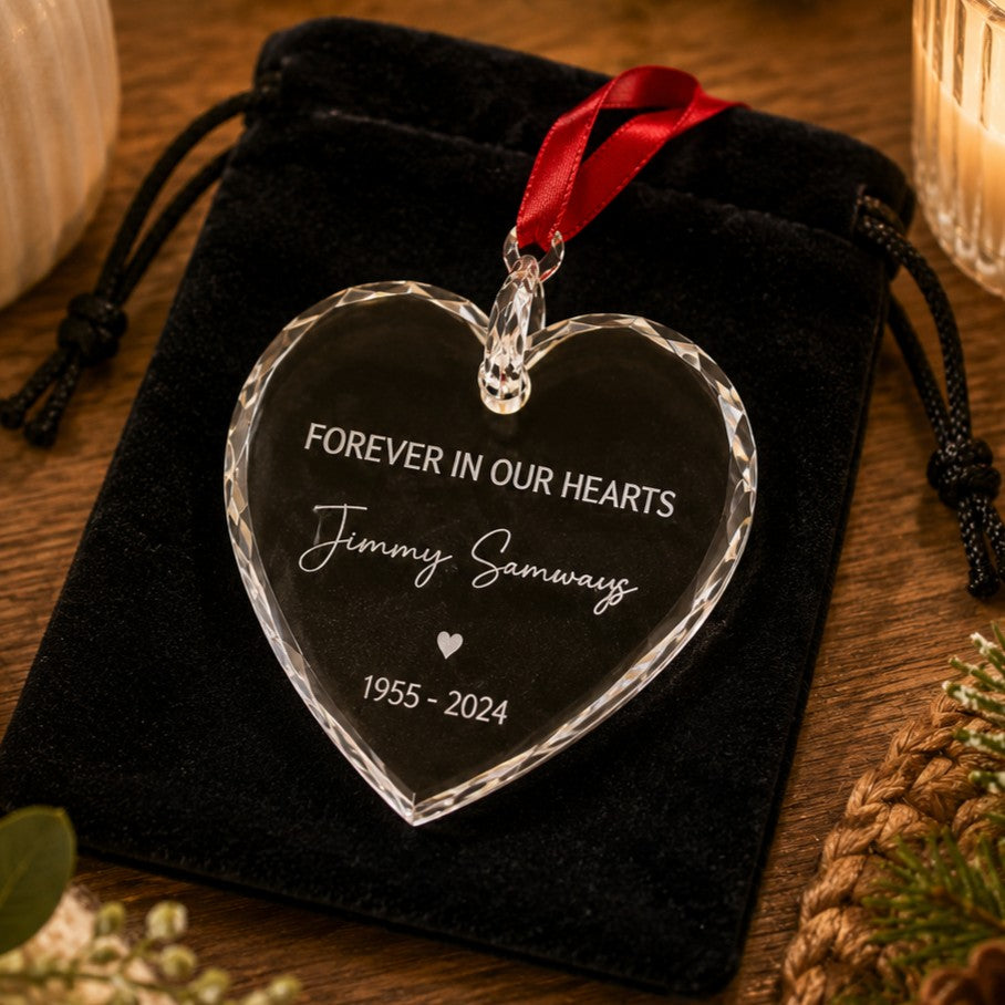 heart shaped crystal ornament