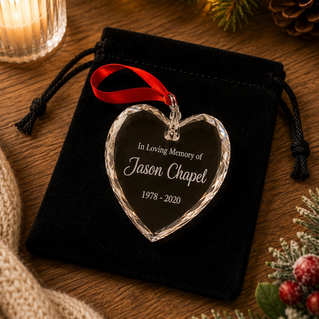 heart shaped memorial ornament