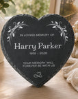 Outdoor memorial slate heart plaque for remembrance gardens and home memorial displays