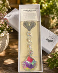 Silver heart crystal suncatcher with iridescent rainbow crystal in gift box