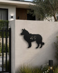 dog breed house number sign