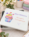 personalised teacher gift, tin