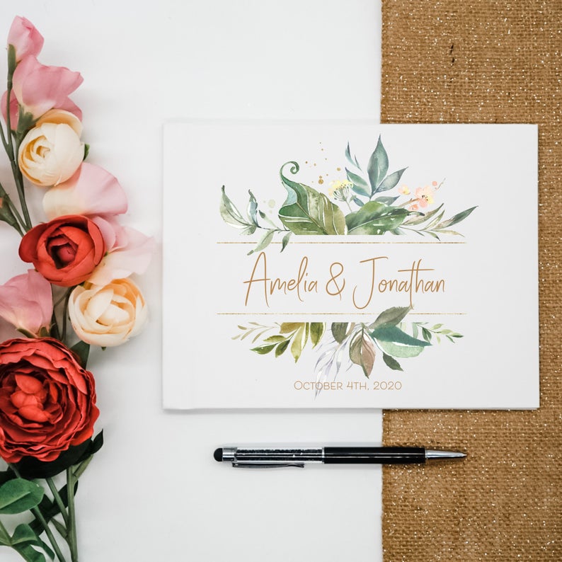 wedding guest book, custom wedding guest book