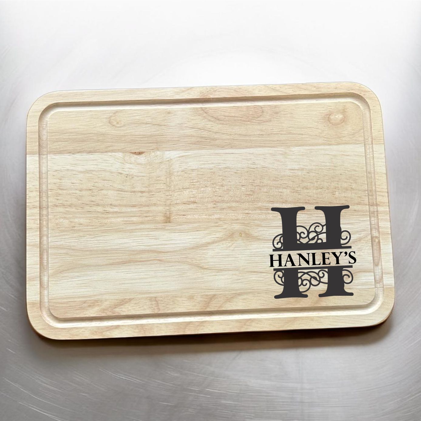 custom surname wooden serving board