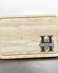 custom surname wooden serving board