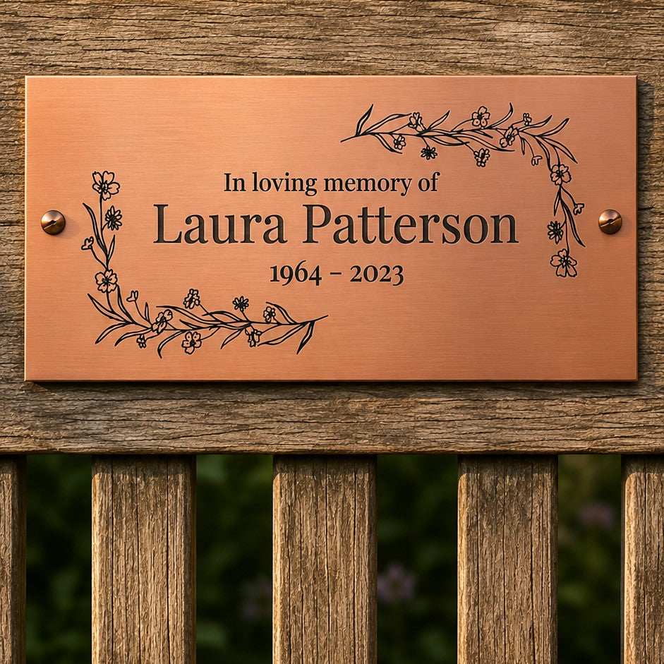 in memory bench plaque