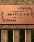 in memory bench plaque