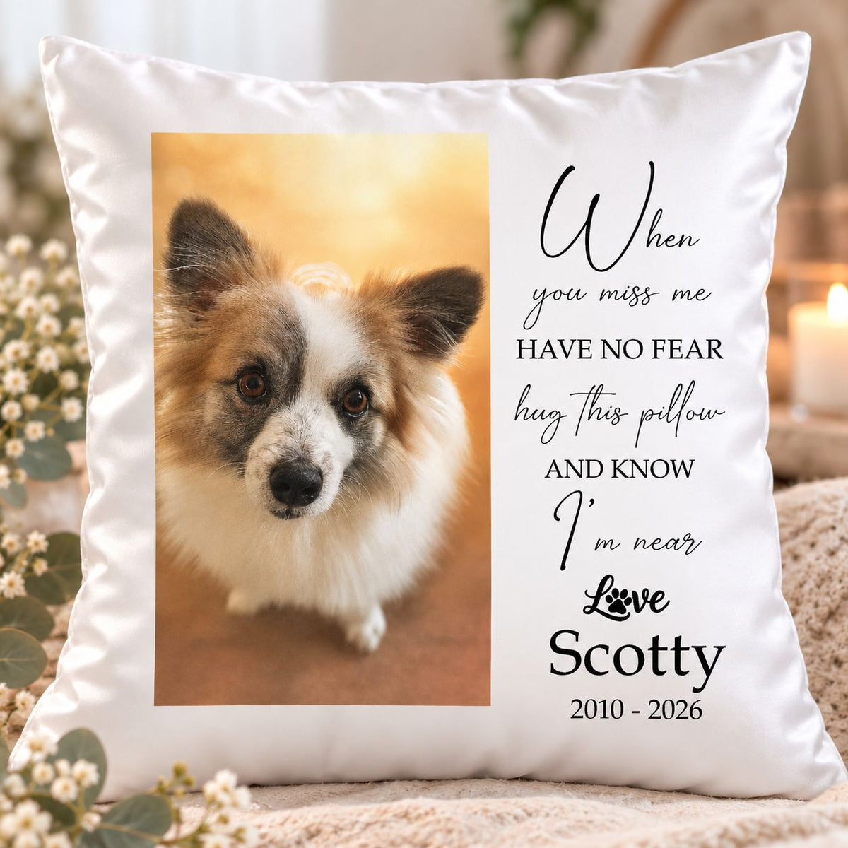 Pet memorial cushion
