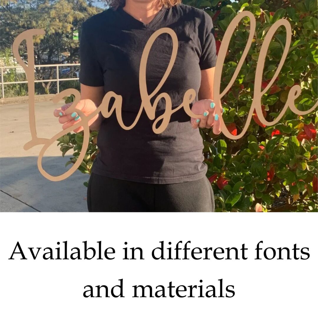 wooden name sign
