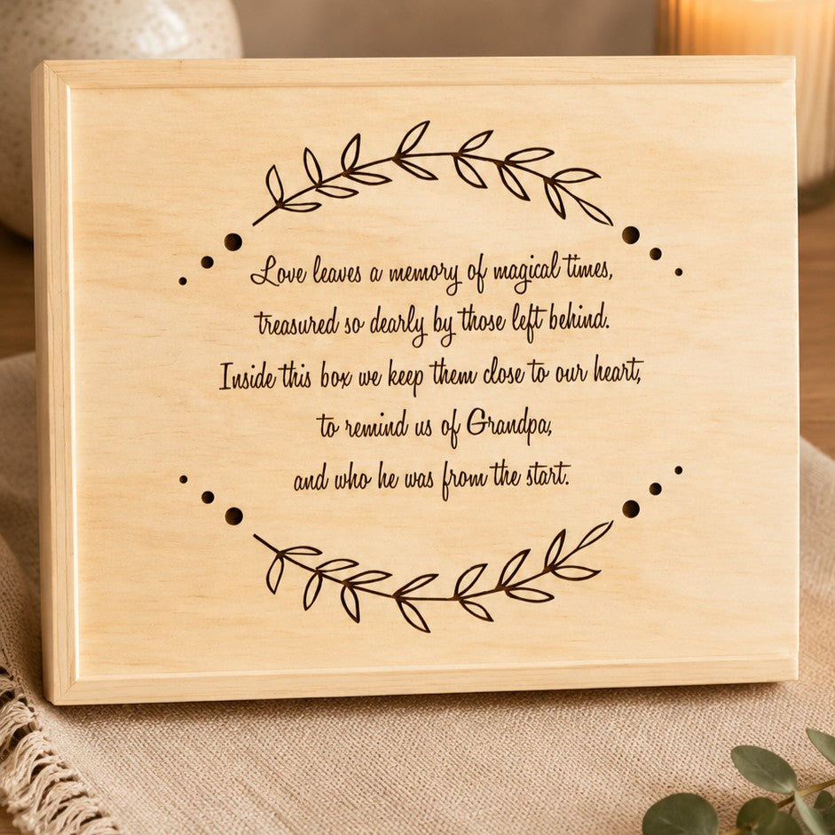 wooden memorial box