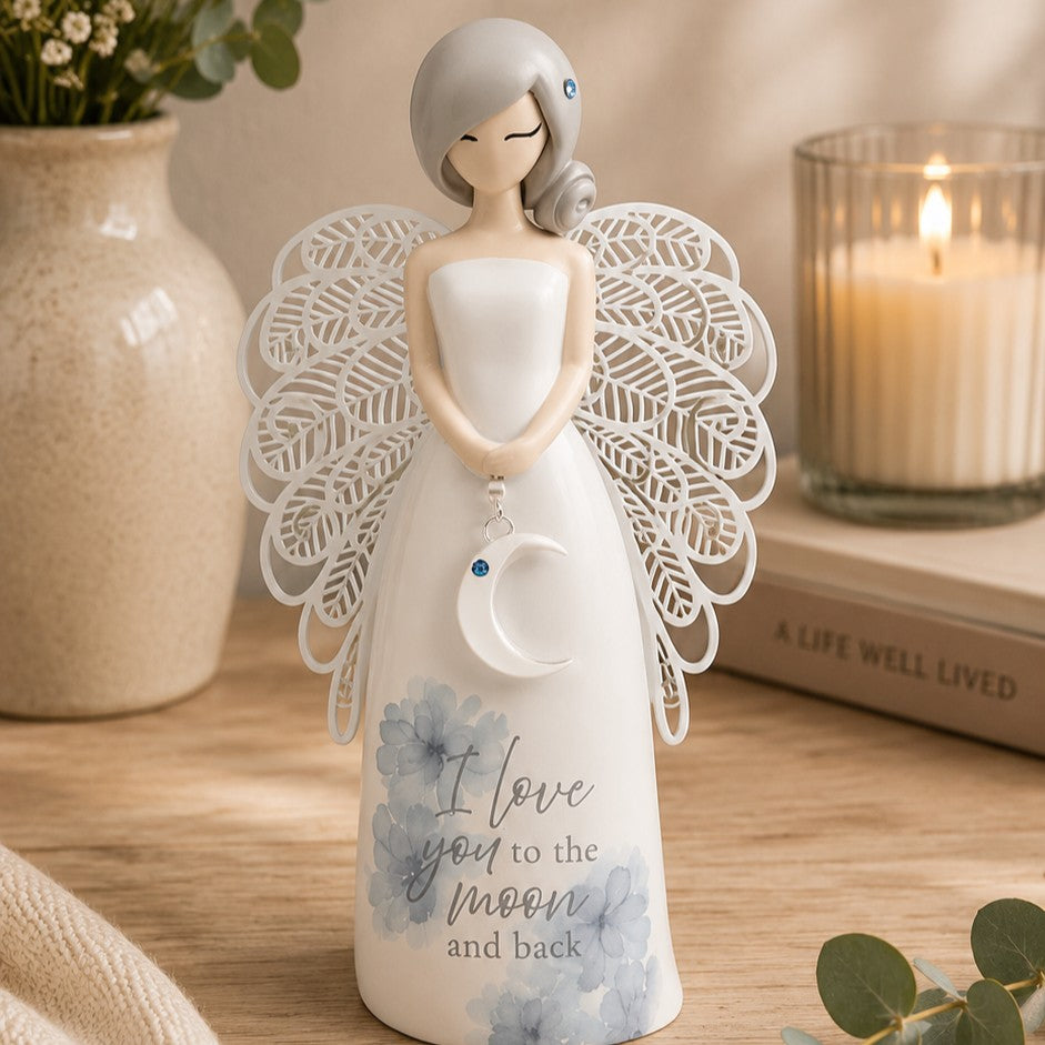 moon and back angel