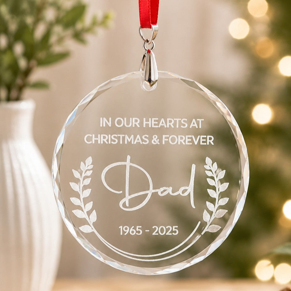 in our hearts at Christmas and forever ornament