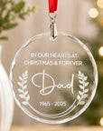 in our hearts at Christmas and forever ornament