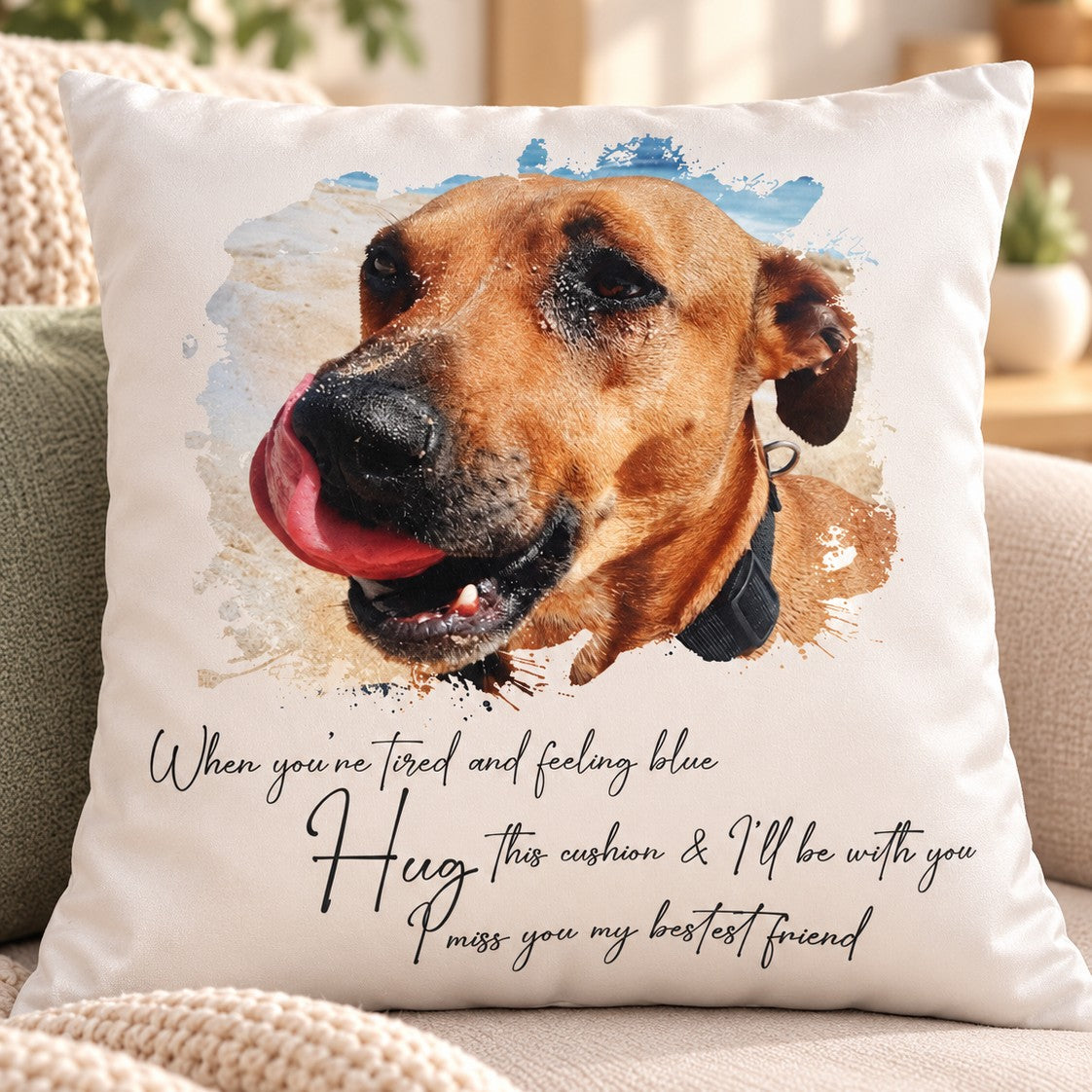 pet memorial photo cushion