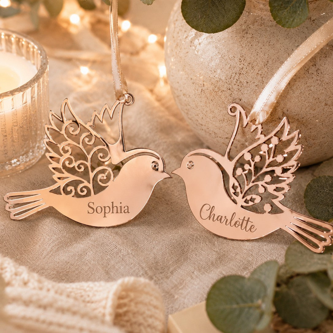 personalised Christmas bird ornament keepsake gift