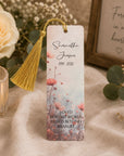 Personalised floral memorial acrylic bookmarks with luxury tassels