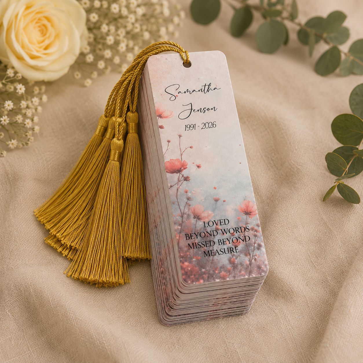 Memorial keepsakes to share with floral design, available in bundles of 10 to 100