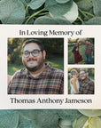 Personalised memorial guest book in loving memory