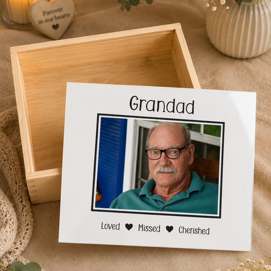 memorial keepsake box with photo
