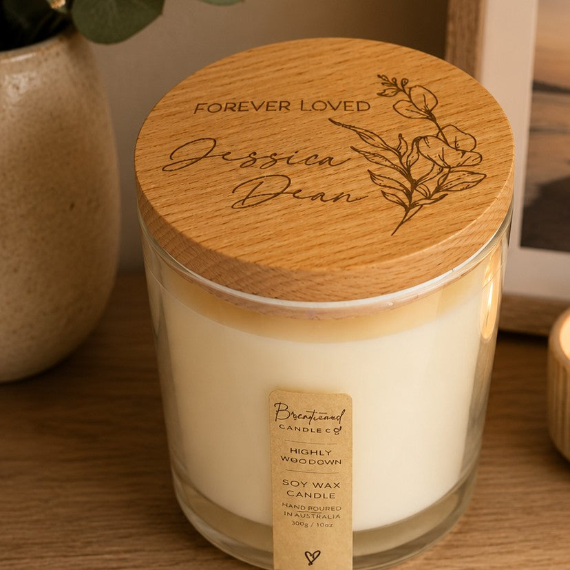 personalised memorial candle