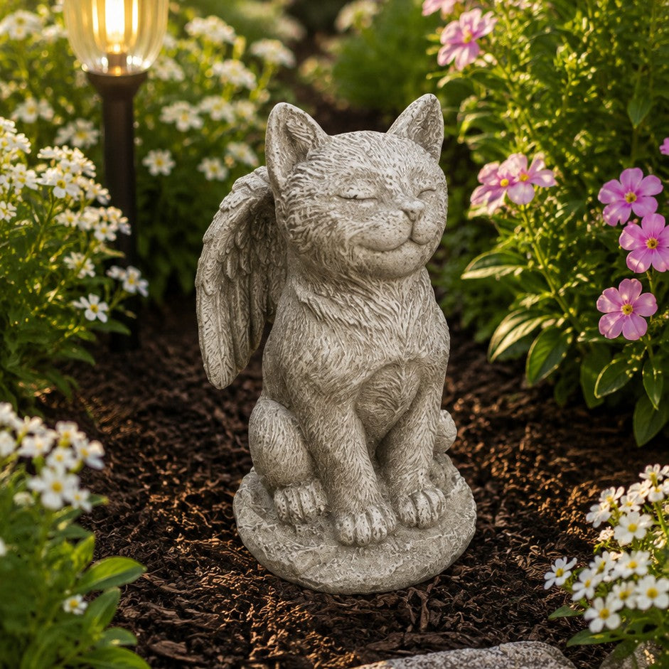 cat garden statue