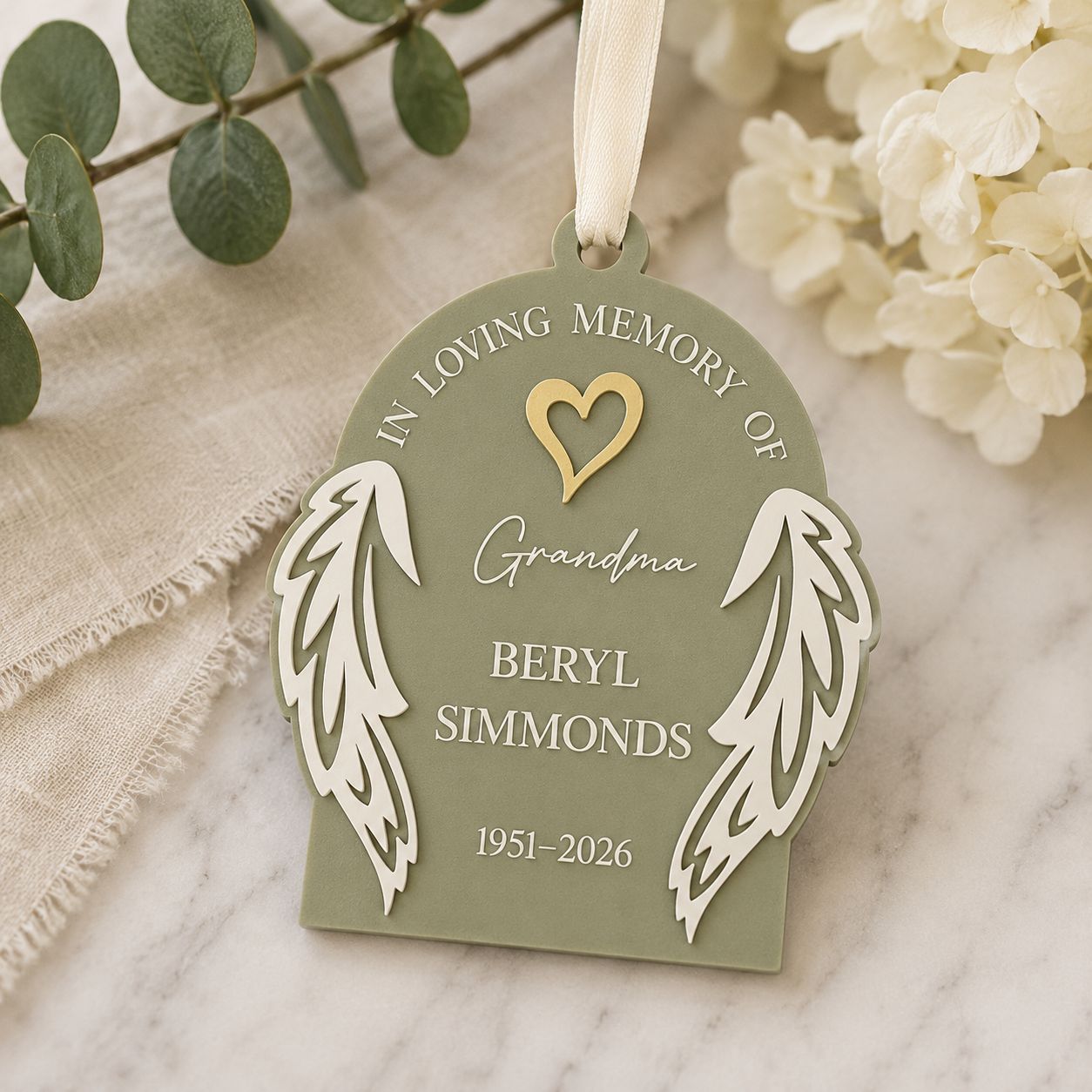 memorial ornament 3d wings