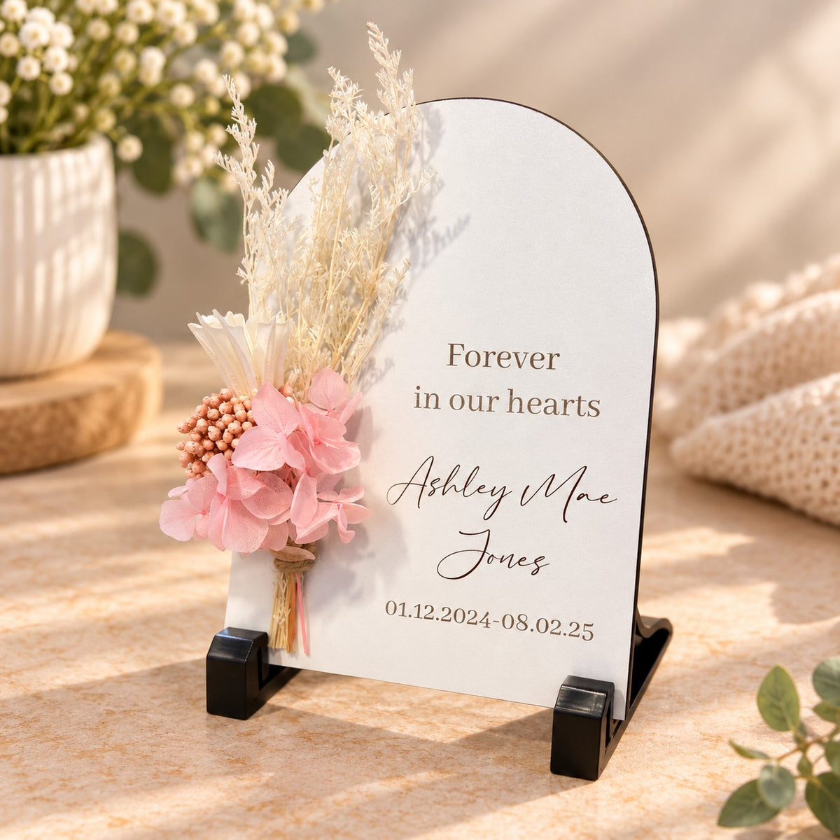 memorial-plaque-floral-arch
