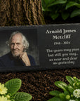 slate memorial  with photo