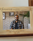 Personalised memorial bamboo photo frame with name and dates