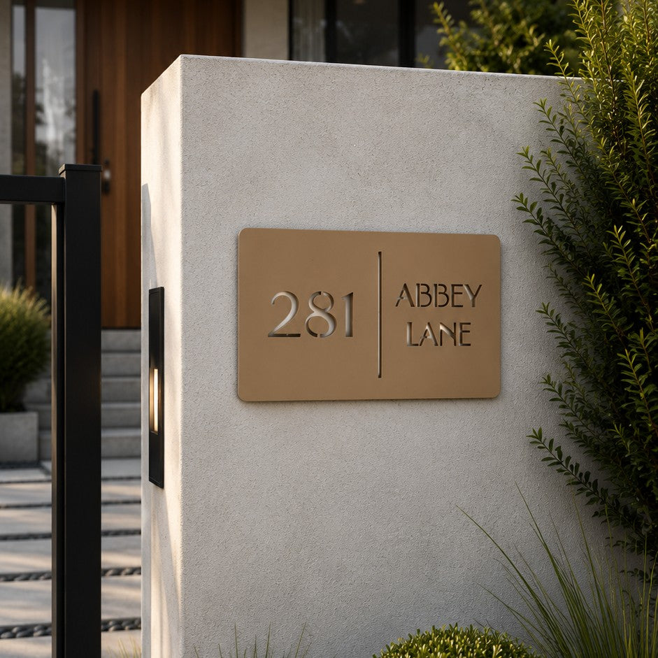 trendy address sign