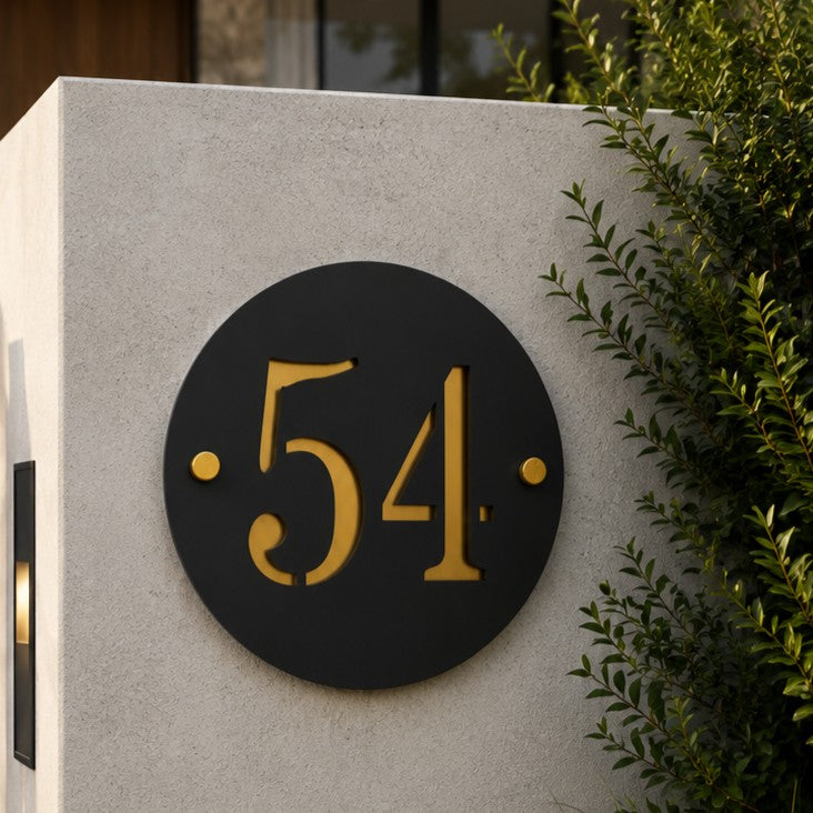 modern house number sign