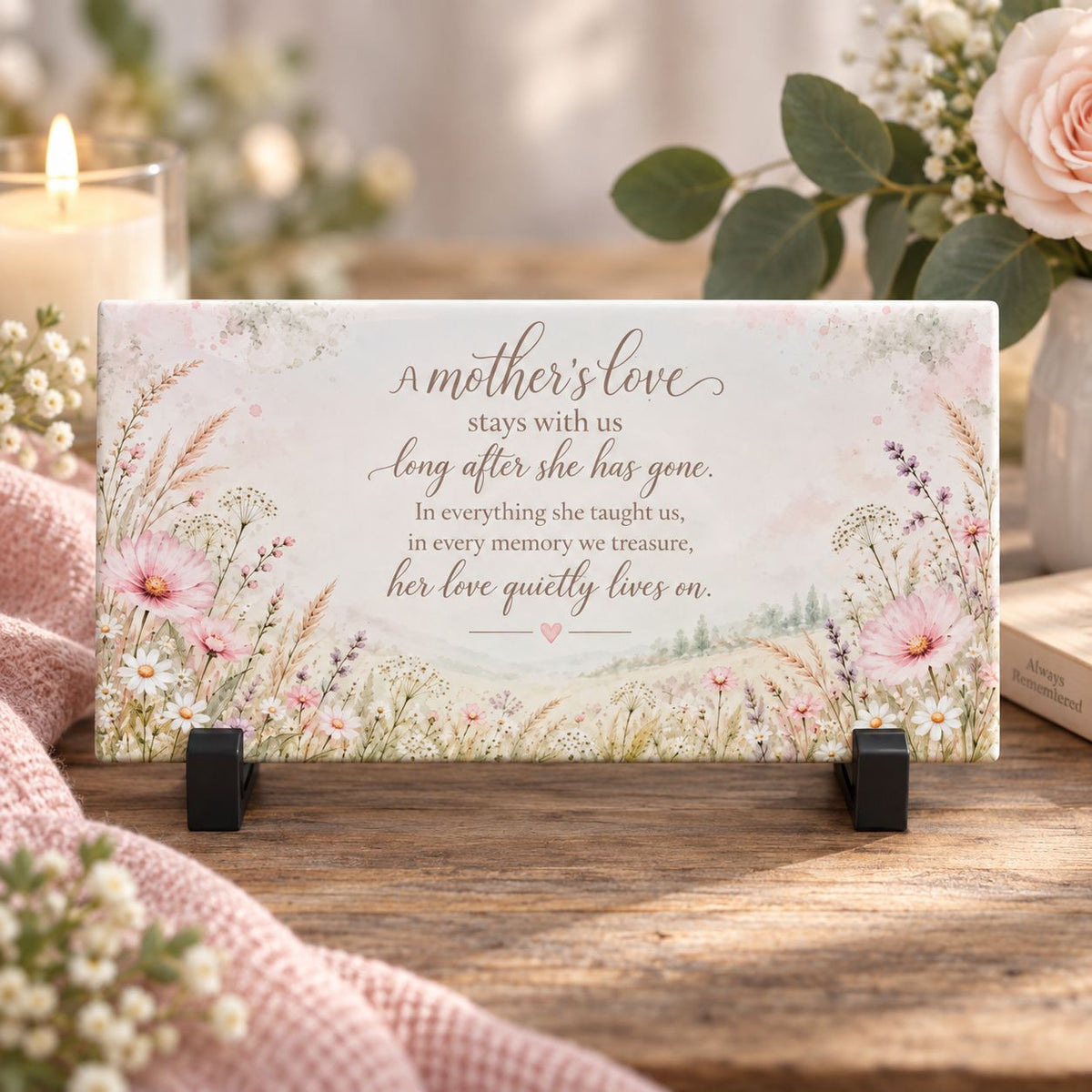 Always Remembered Memorial Tile – Choice of Loved One.